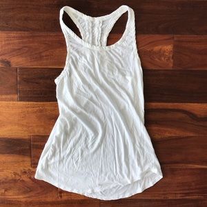 Lululemon White Ruffle Racerback